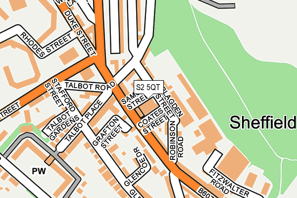 S2 5QT map - OS OpenMap – Local (Ordnance Survey)