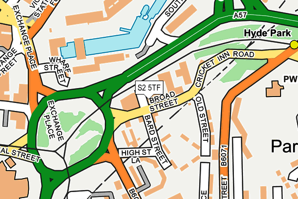 S2 5TF map - OS OpenMap – Local (Ordnance Survey)