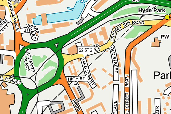 S2 5TG map - OS OpenMap – Local (Ordnance Survey)
