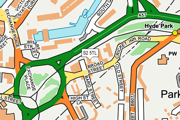 S2 5TL map - OS OpenMap – Local (Ordnance Survey)