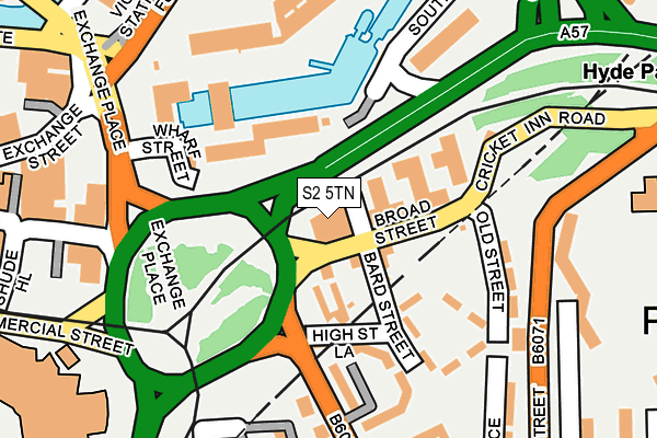 S2 5TN map - OS OpenMap – Local (Ordnance Survey)