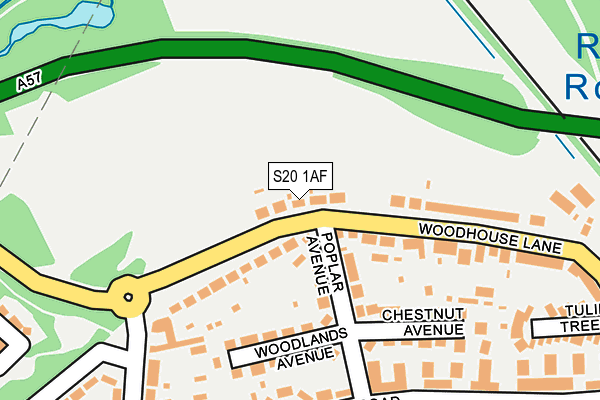 S20 1AF map - OS OpenMap – Local (Ordnance Survey)