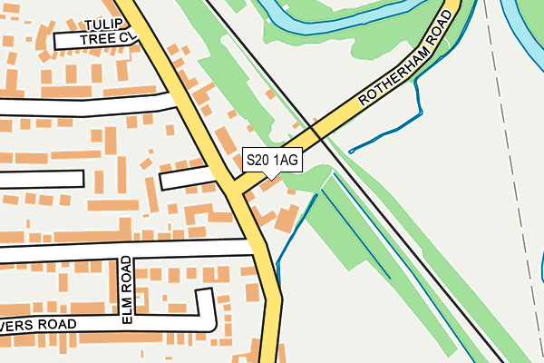 S20 1AG map - OS OpenMap – Local (Ordnance Survey)