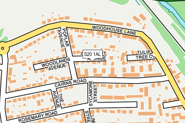 S20 1AL map - OS OpenMap – Local (Ordnance Survey)