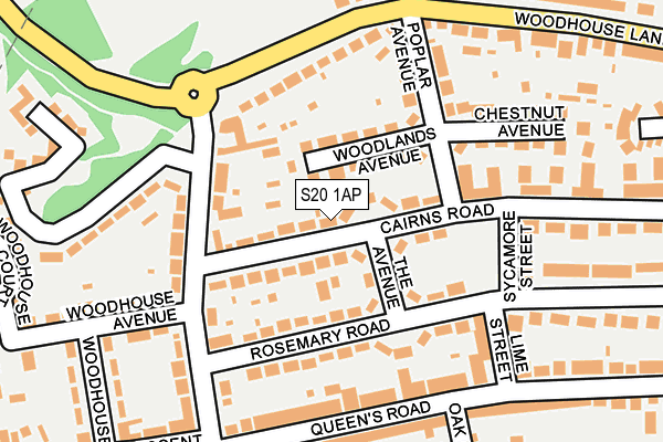S20 1AP map - OS OpenMap – Local (Ordnance Survey)