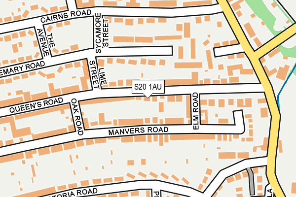 S20 1AU map - OS OpenMap – Local (Ordnance Survey)