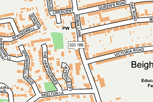 S20 1BB map - OS OpenMap – Local (Ordnance Survey)