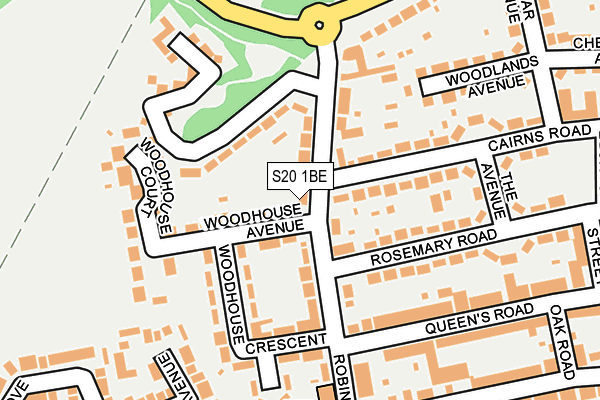 S20 1BE map - OS OpenMap – Local (Ordnance Survey)