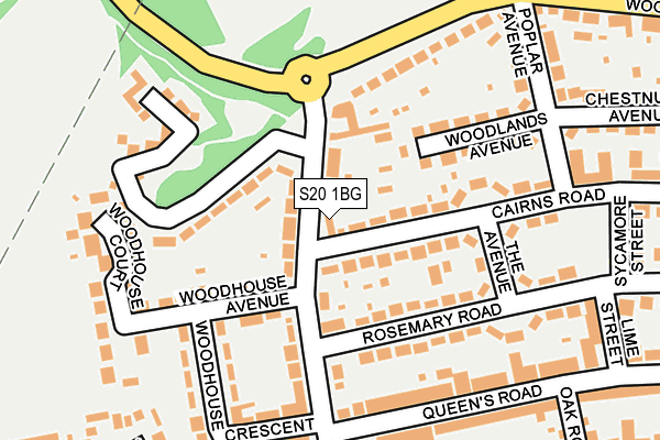 S20 1BG map - OS OpenMap – Local (Ordnance Survey)