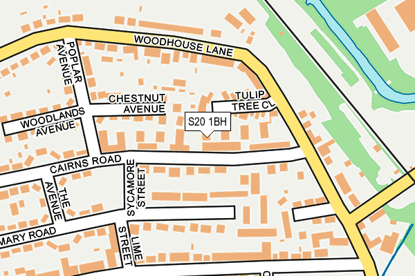S20 1BH map - OS OpenMap – Local (Ordnance Survey)