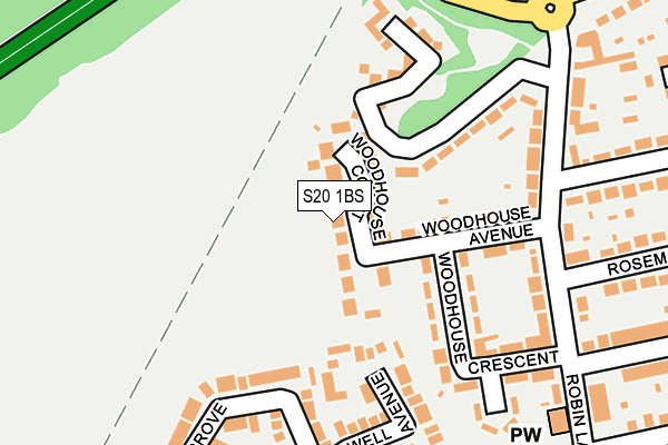 S20 1BS map - OS OpenMap – Local (Ordnance Survey)