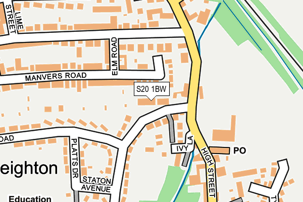 S20 1BW map - OS OpenMap – Local (Ordnance Survey)