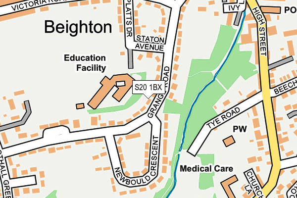 S20 1BX map - OS OpenMap – Local (Ordnance Survey)