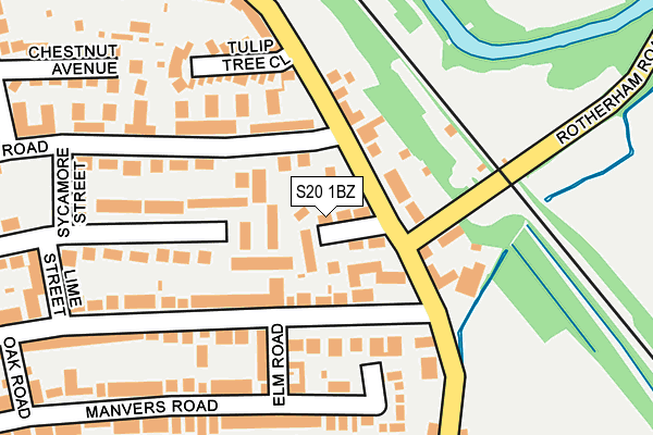 S20 1BZ map - OS OpenMap – Local (Ordnance Survey)