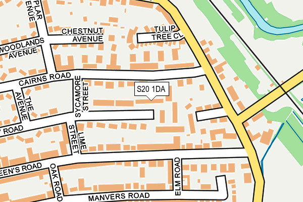 S20 1DA map - OS OpenMap – Local (Ordnance Survey)