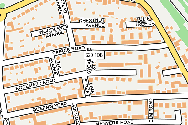 S20 1DB map - OS OpenMap – Local (Ordnance Survey)