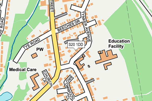 S20 1DD map - OS OpenMap – Local (Ordnance Survey)