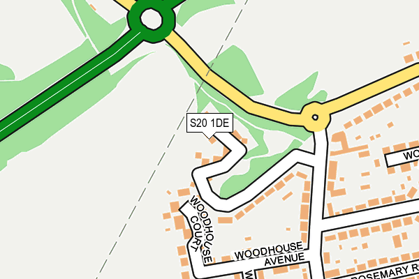 S20 1DE map - OS OpenMap – Local (Ordnance Survey)