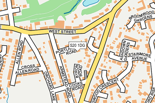 S20 1DG map - OS OpenMap – Local (Ordnance Survey)