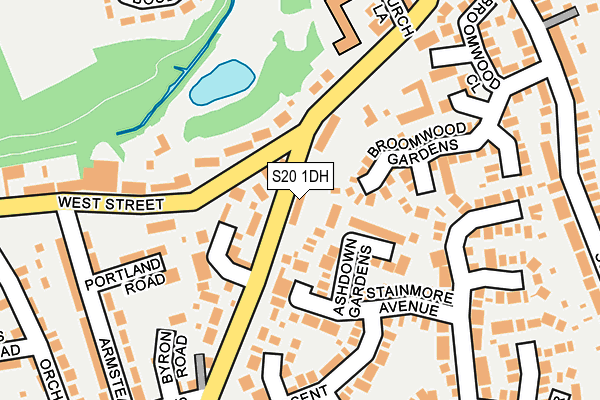 S20 1DH map - OS OpenMap – Local (Ordnance Survey)