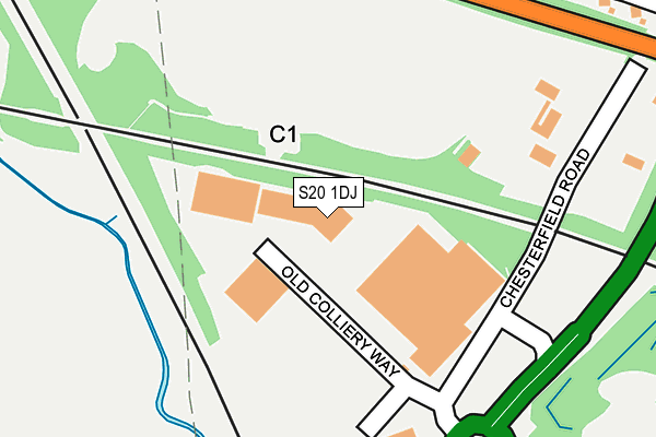 S20 1DJ map - OS OpenMap – Local (Ordnance Survey)