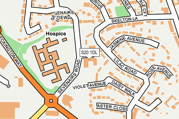 S20 1DL map - OS OpenMap – Local (Ordnance Survey)