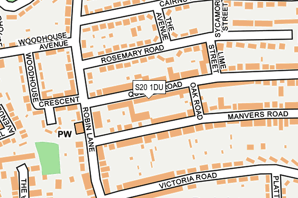 S20 1DU map - OS OpenMap – Local (Ordnance Survey)