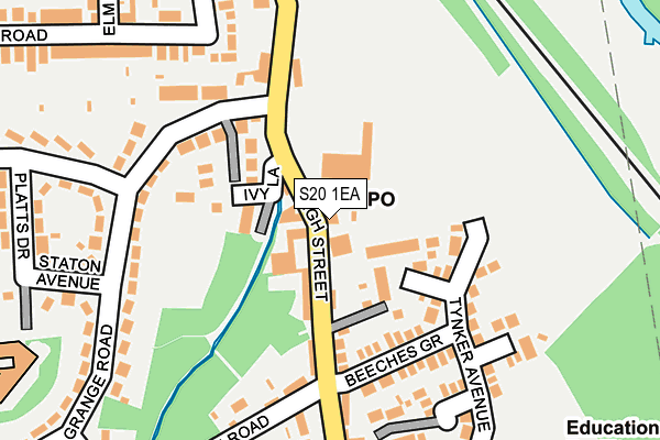 S20 1EA map - OS OpenMap – Local (Ordnance Survey)