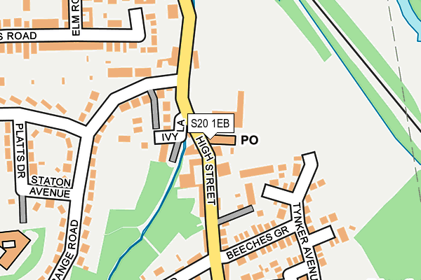 S20 1EB map - OS OpenMap – Local (Ordnance Survey)