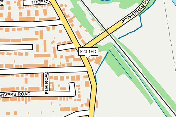 S20 1ED map - OS OpenMap – Local (Ordnance Survey)