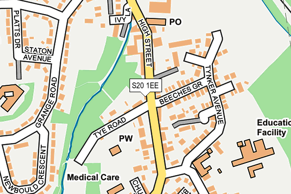 S20 1EE map - OS OpenMap – Local (Ordnance Survey)