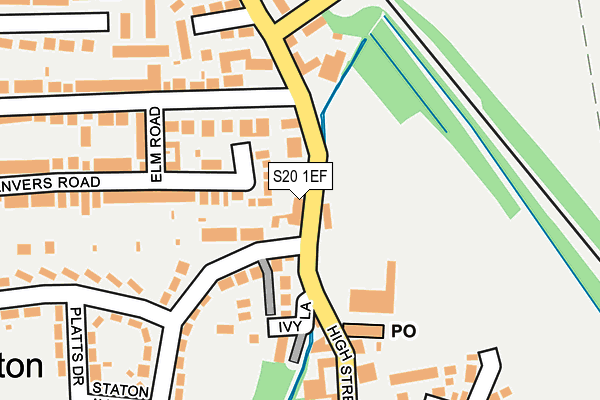 S20 1EF map - OS OpenMap – Local (Ordnance Survey)