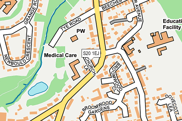 S20 1EJ map - OS OpenMap – Local (Ordnance Survey)