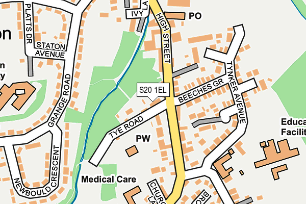 S20 1EL map - OS OpenMap – Local (Ordnance Survey)