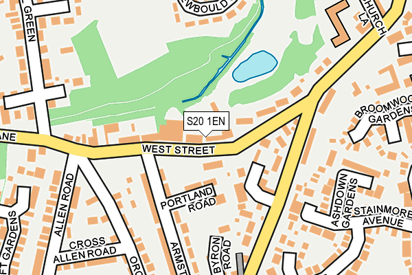 S20 1EN map - OS OpenMap – Local (Ordnance Survey)