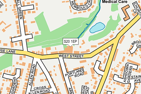S20 1EP map - OS OpenMap – Local (Ordnance Survey)