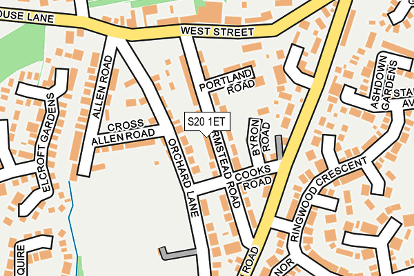 S20 1ET map - OS OpenMap – Local (Ordnance Survey)