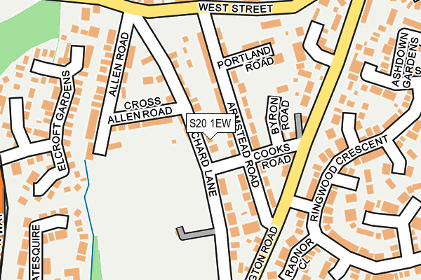 S20 1EW map - OS OpenMap – Local (Ordnance Survey)