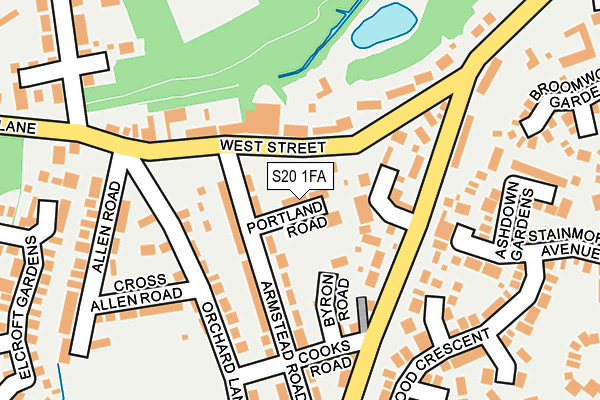 S20 1FA map - OS OpenMap – Local (Ordnance Survey)
