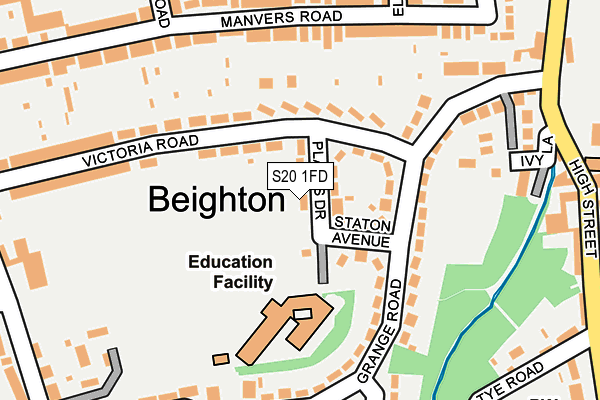 S20 1FD map - OS OpenMap – Local (Ordnance Survey)