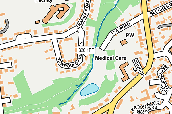 S20 1FF map - OS OpenMap – Local (Ordnance Survey)