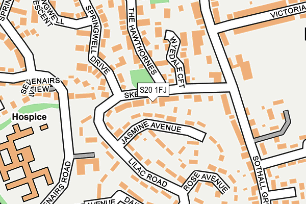 S20 1FJ map - OS OpenMap – Local (Ordnance Survey)