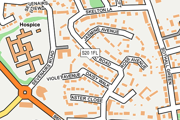 S20 1FL map - OS OpenMap – Local (Ordnance Survey)