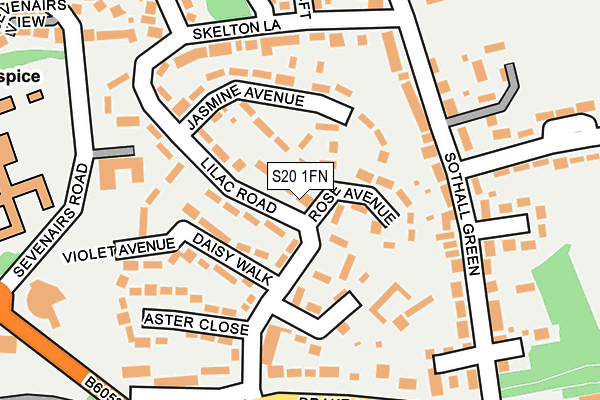 S20 1FN map - OS OpenMap – Local (Ordnance Survey)