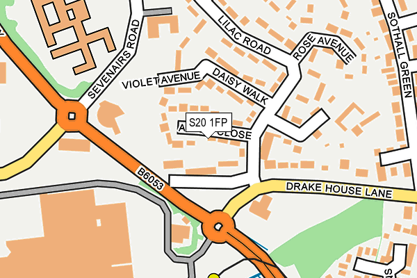 S20 1FP map - OS OpenMap – Local (Ordnance Survey)