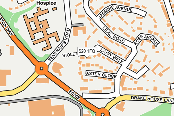 S20 1FQ map - OS OpenMap – Local (Ordnance Survey)