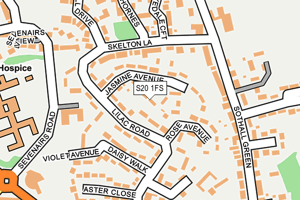 S20 1FS map - OS OpenMap – Local (Ordnance Survey)