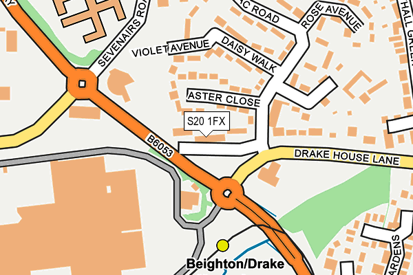 S20 1FX map - OS OpenMap – Local (Ordnance Survey)