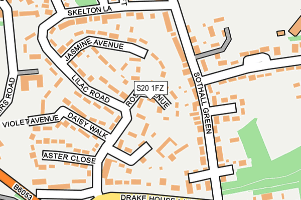 S20 1FZ map - OS OpenMap – Local (Ordnance Survey)