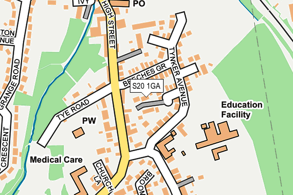 S20 1GA map - OS OpenMap – Local (Ordnance Survey)